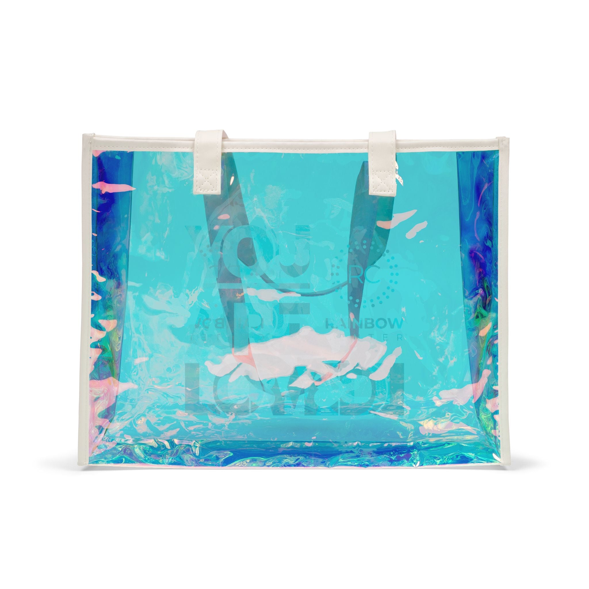 You Are Loved Holographic Beach Tote Bag