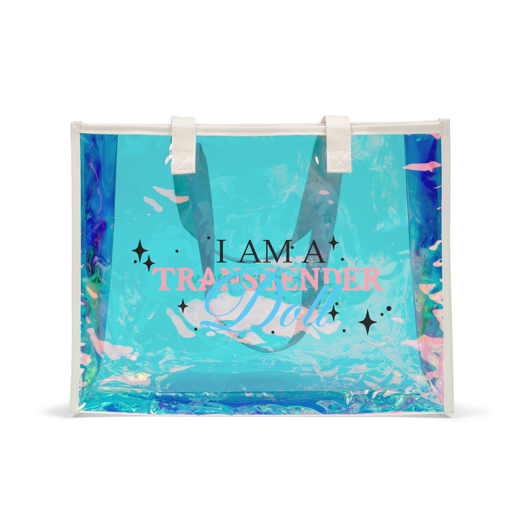 Transgender Doll Holographic Beach Tote Bag