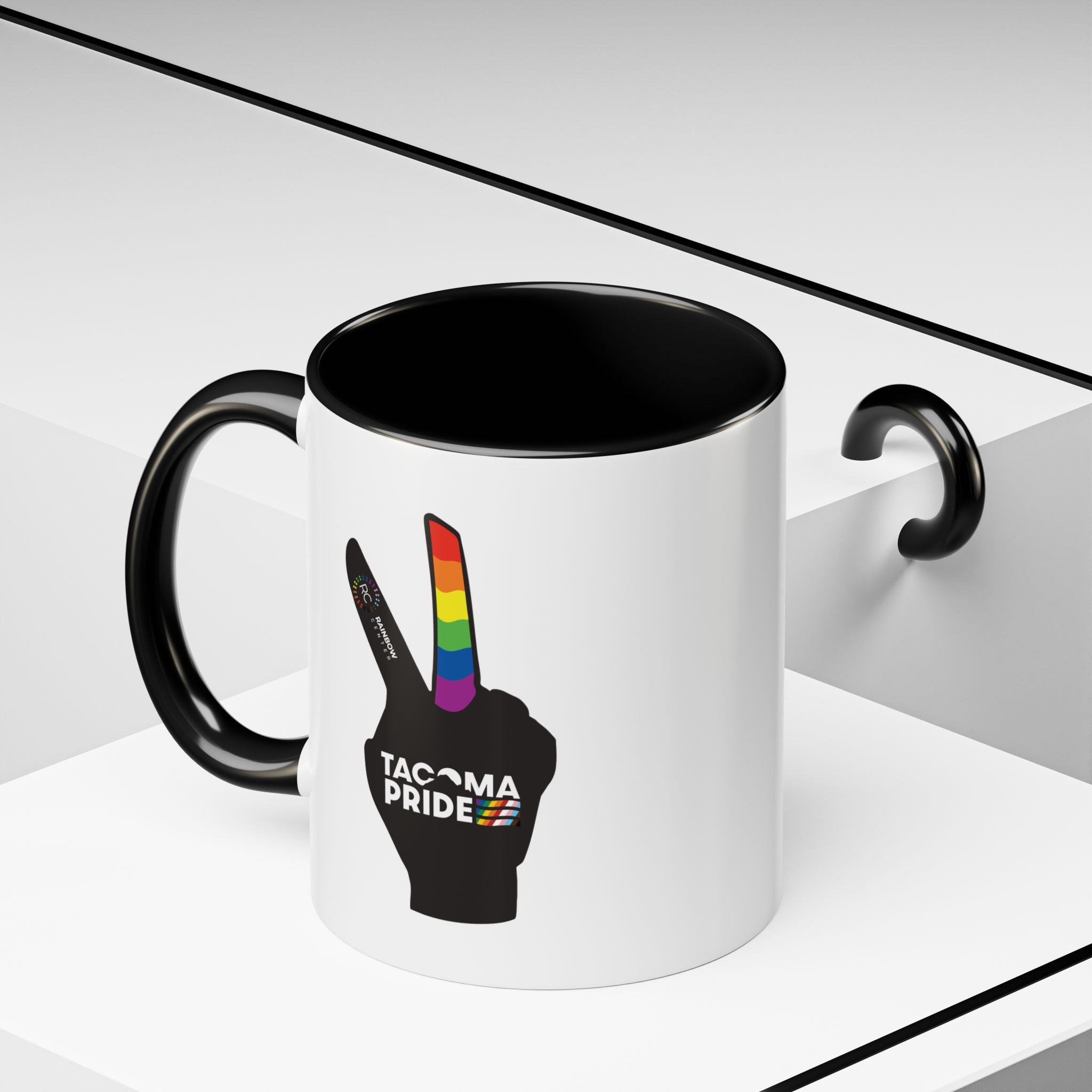Tacoma Pride Peace Sign Accent Coffee Mug - 11oz
