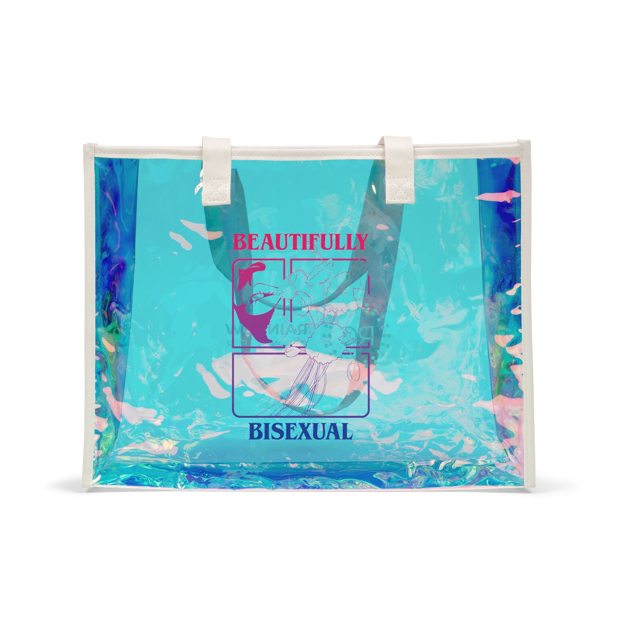 Beautifully Bisexual Holographic Beach Tote Bag