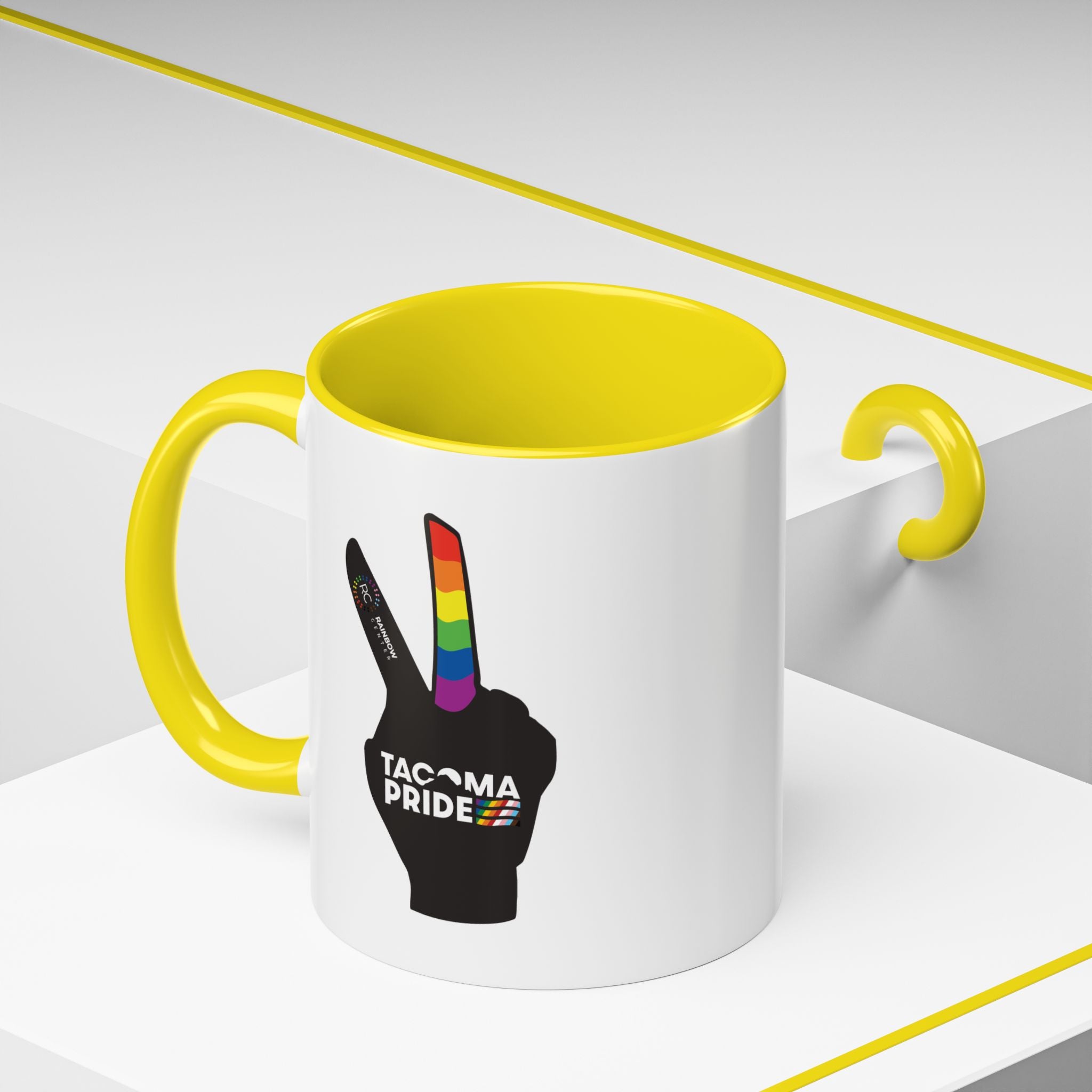 Tacoma Pride Peace Sign Accent Coffee Mug - 11oz