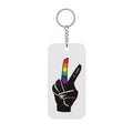 Tacoma Pride Rainbow Peace Sign Keychain