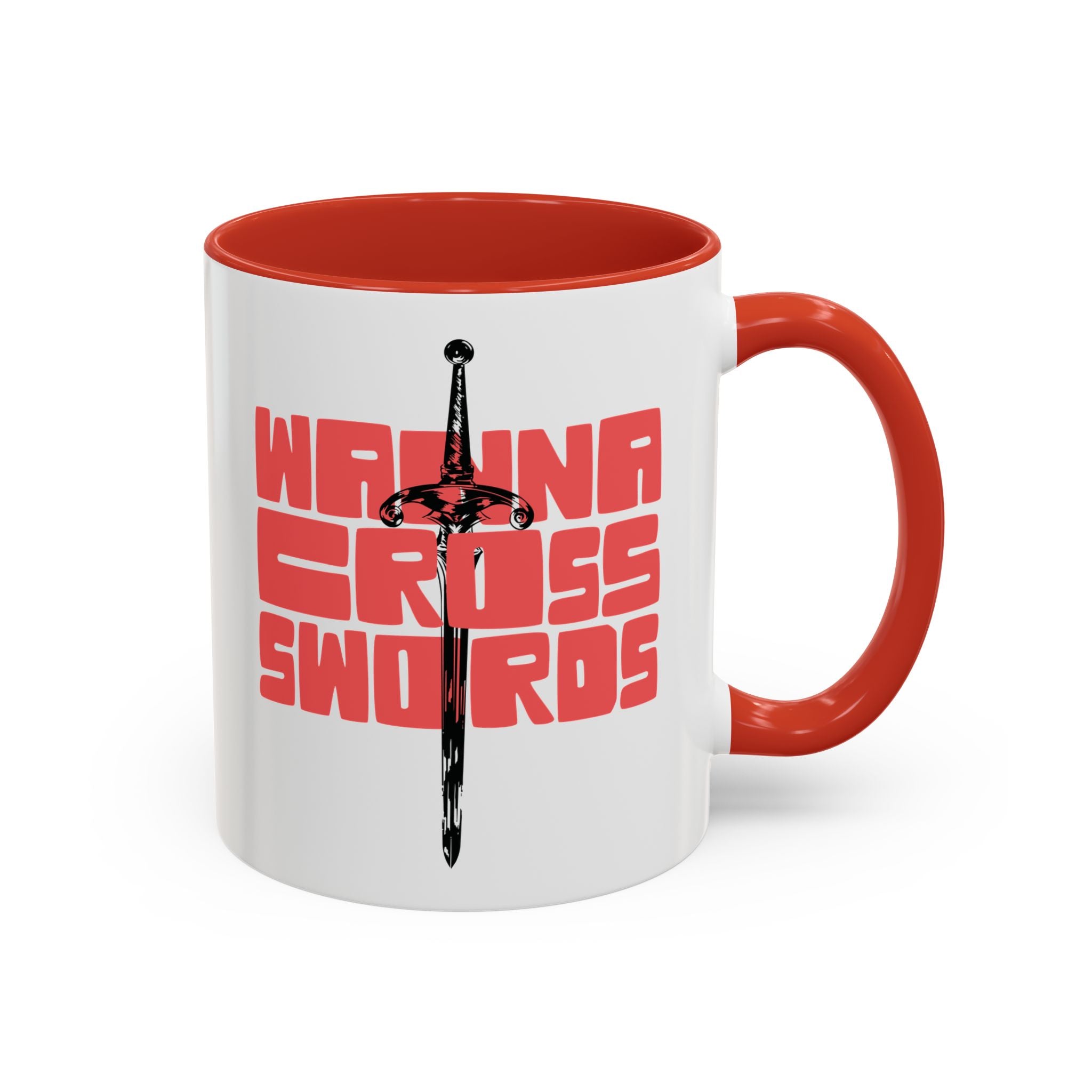 Wanna Cross Swords Accent Coffee Mug - 11oz