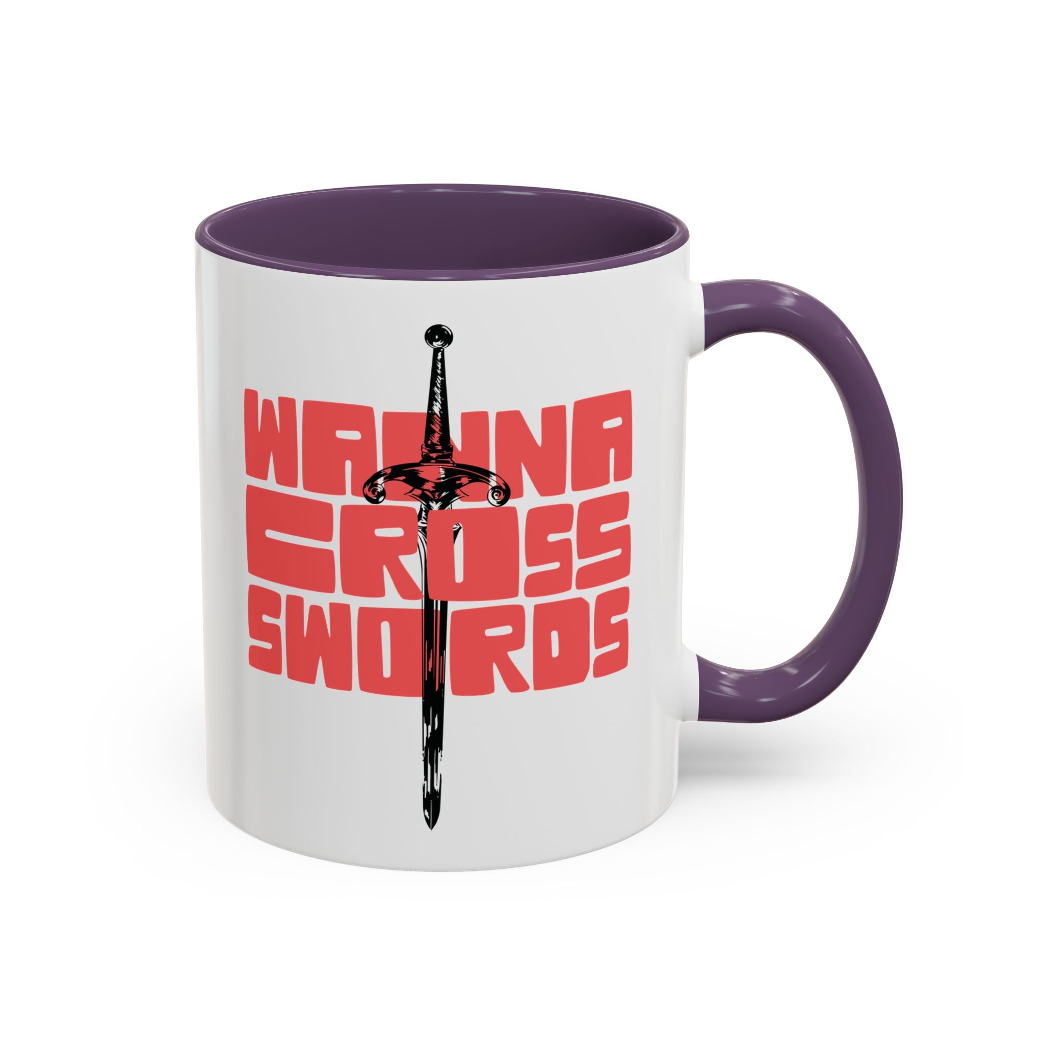 Wanna Cross Swords Accent Coffee Mug - 11oz