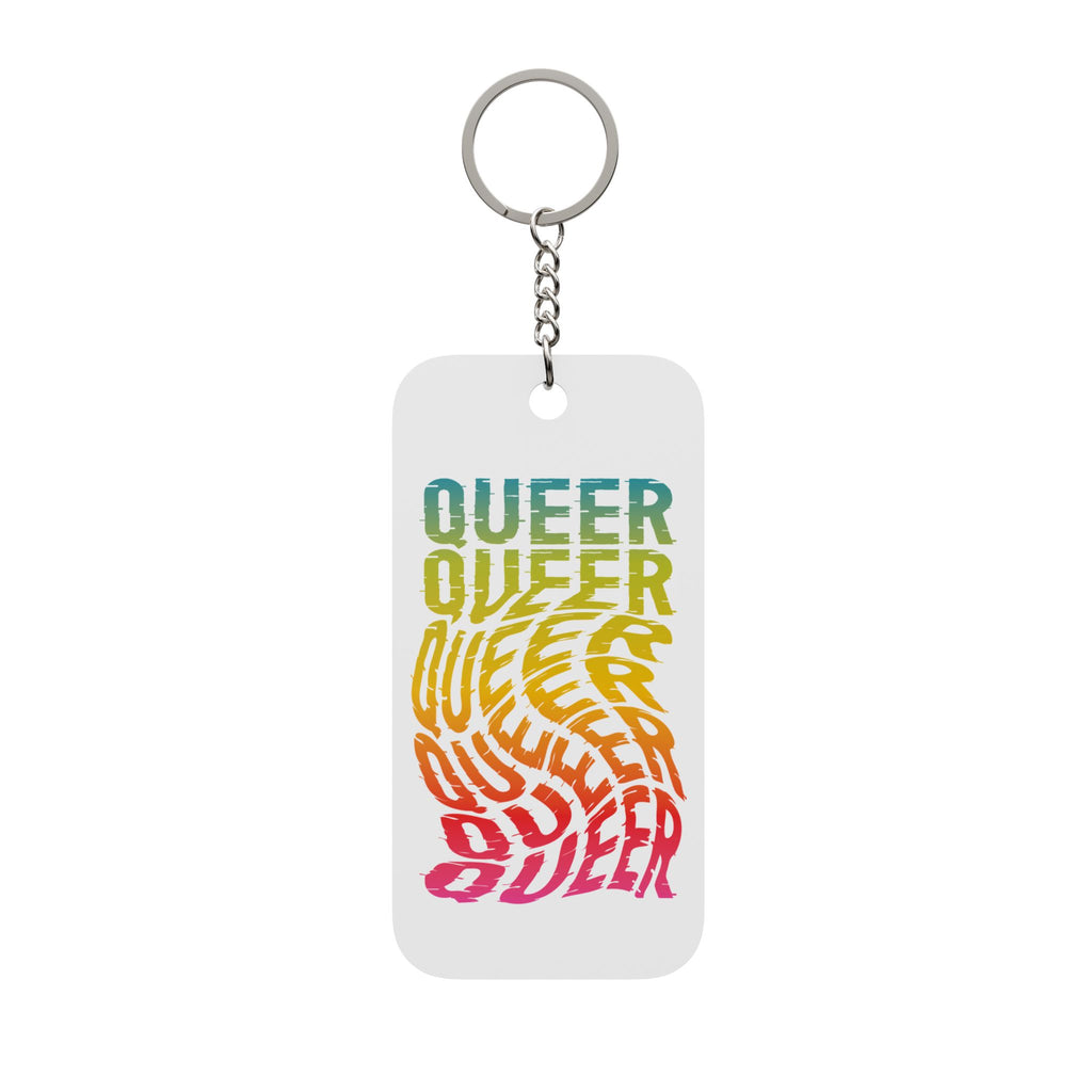 Queer Rainbow Center Keychain