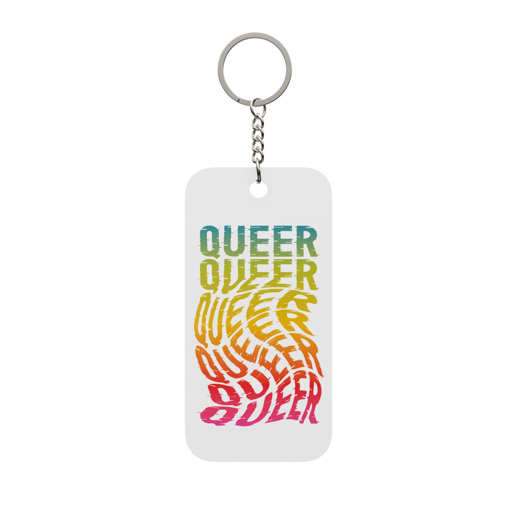 Queer Rainbow Center Keychain