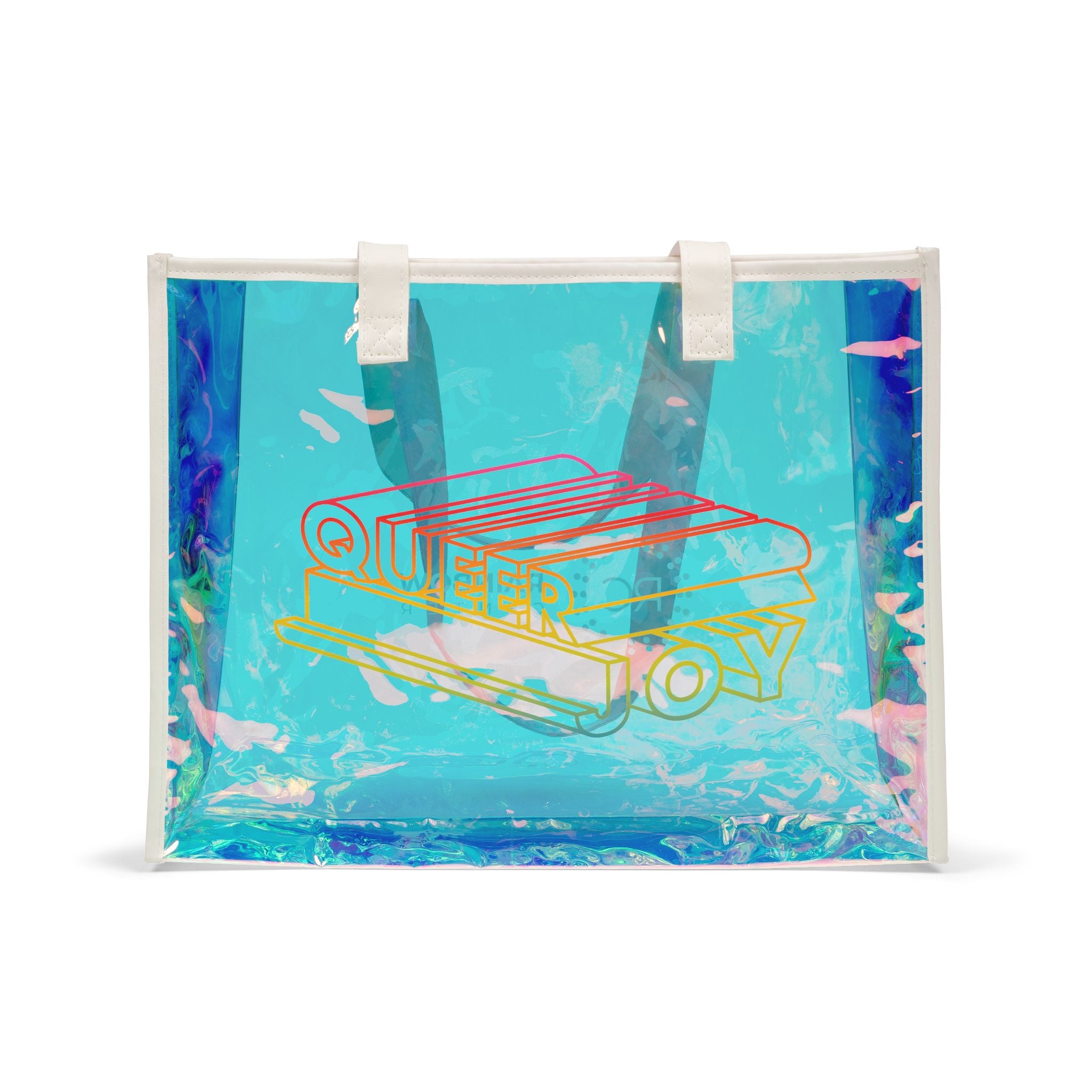 Queer Joy Holographic Beach Tote Bag