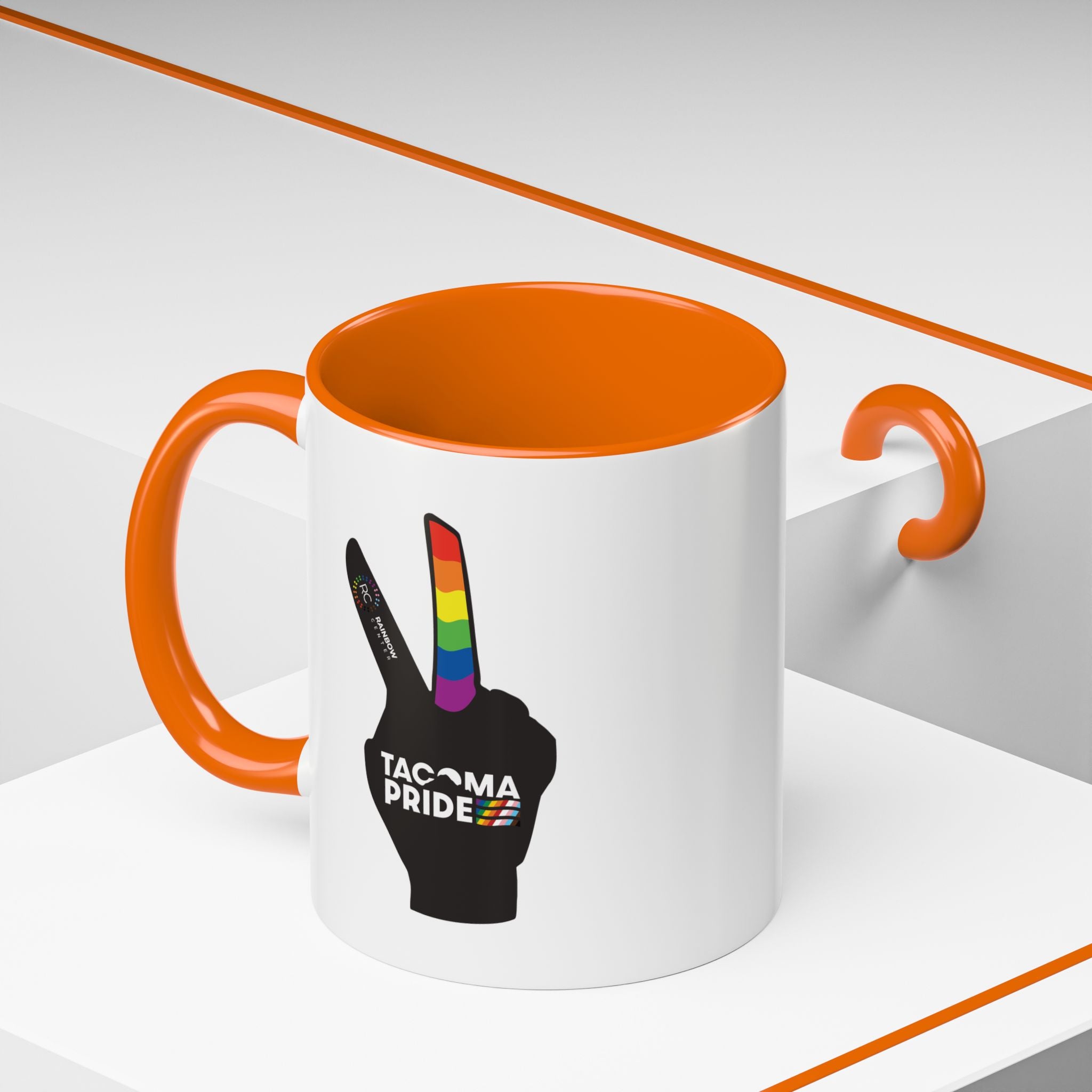 Tacoma Pride Peace Sign Accent Coffee Mug - 11oz