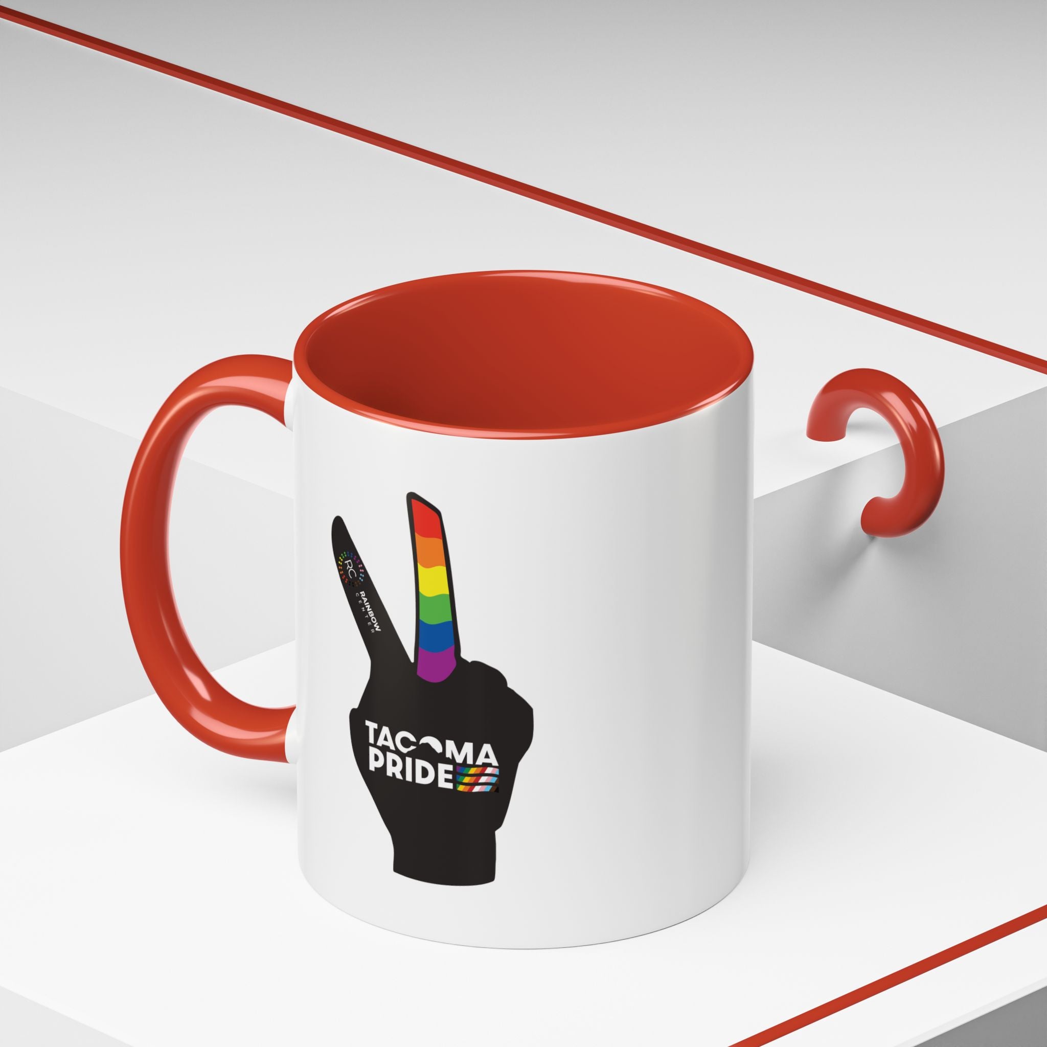 Tacoma Pride Peace Sign Accent Coffee Mug - 11oz