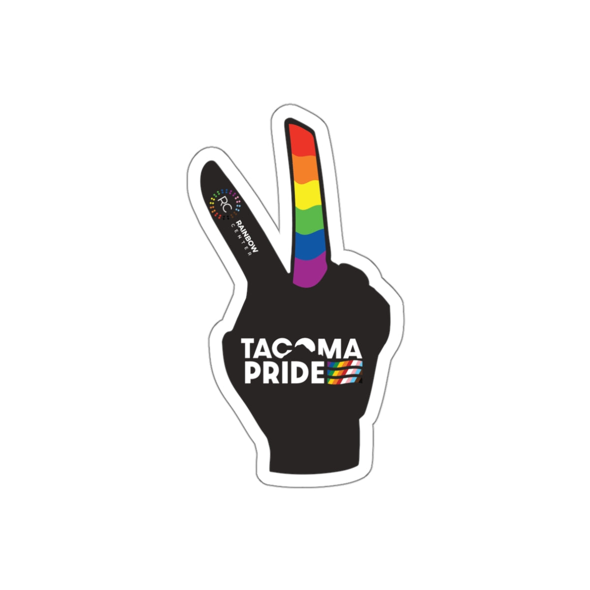 Tacoma Pride Peace Sign 3" Sign Die-Cut Sticker