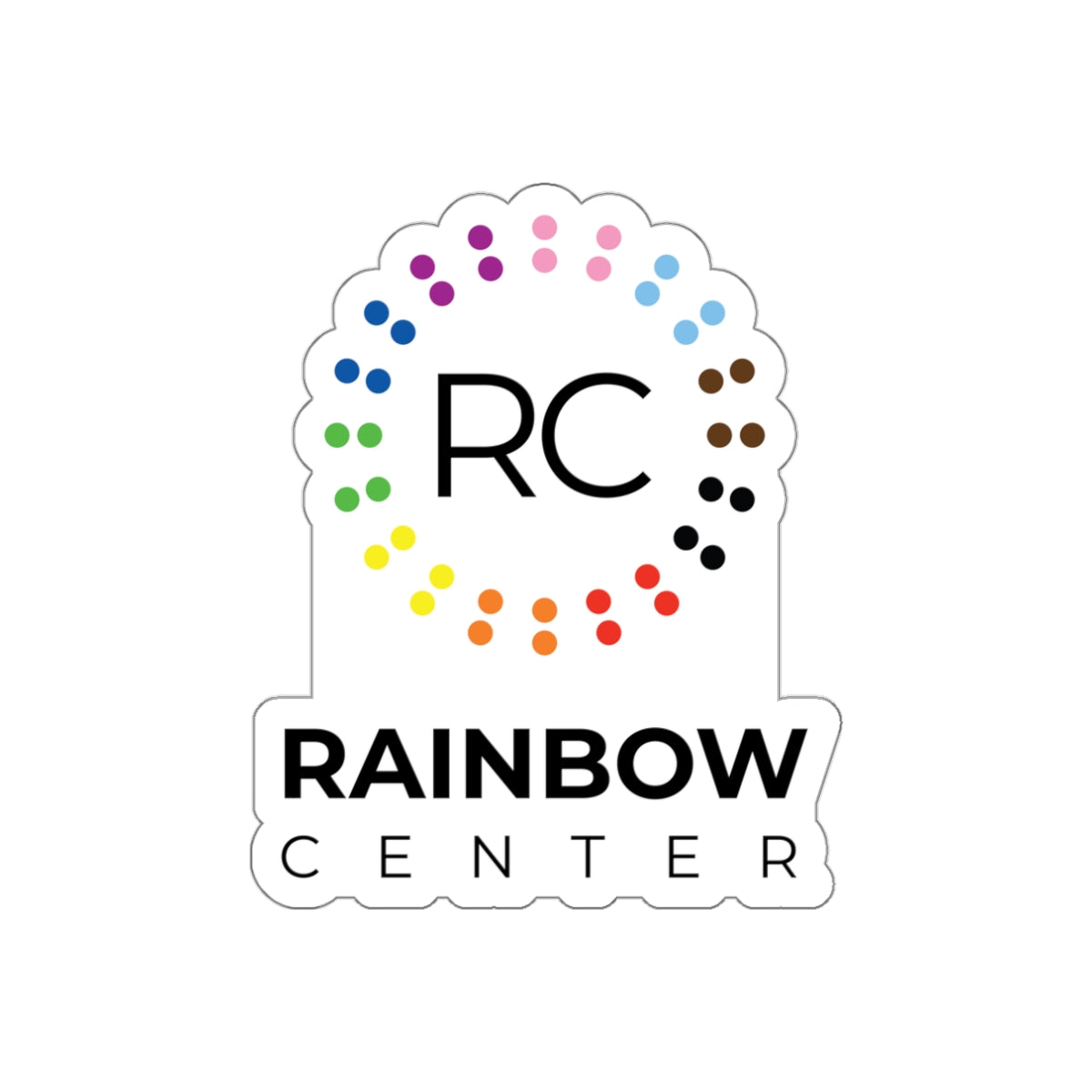 Rainbow Center 3" Die-Cut Sticker