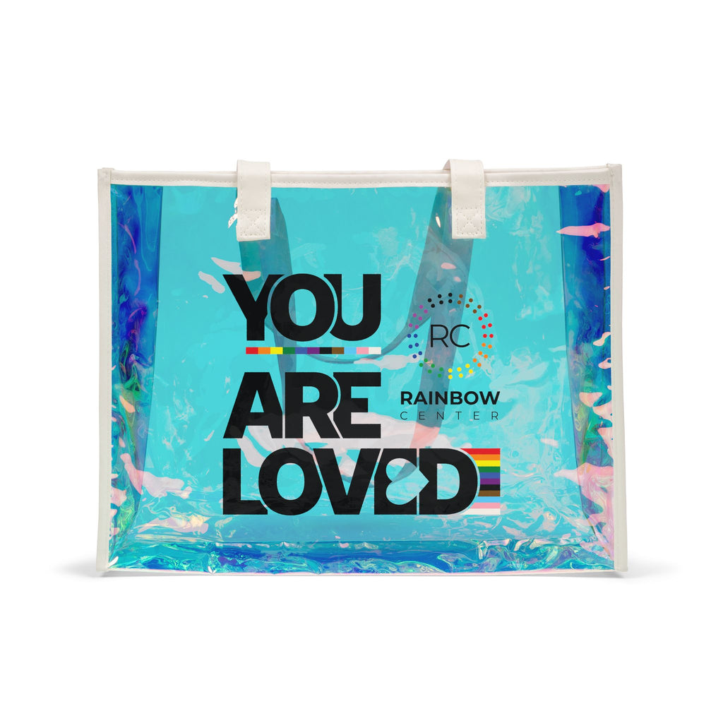 You Are Loved Holographic Beach Tote Bag