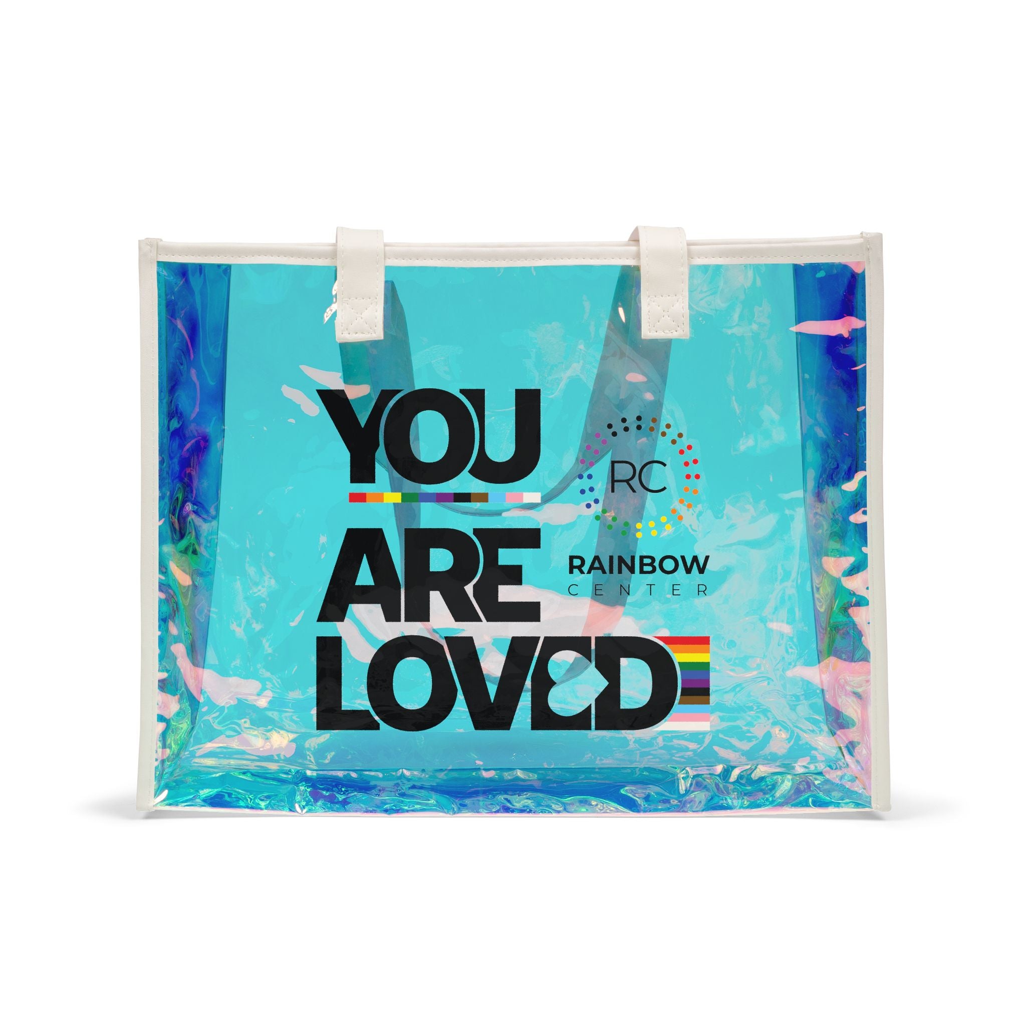 You Are Loved Holographic Beach Tote Bag